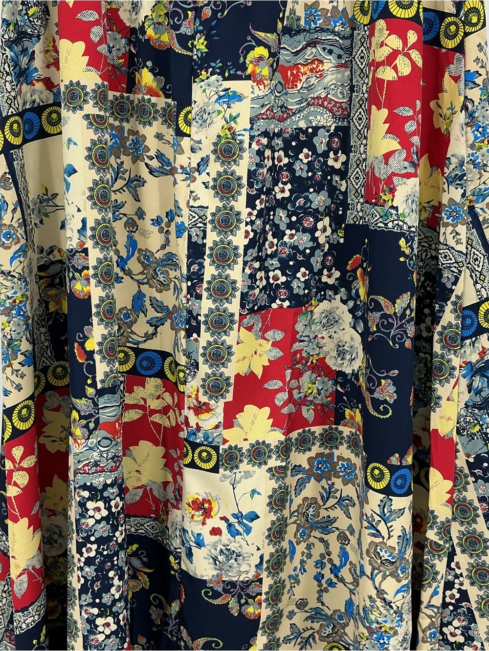 Patchwork Floral Print Maxi Skirt - Picture 3 of 12